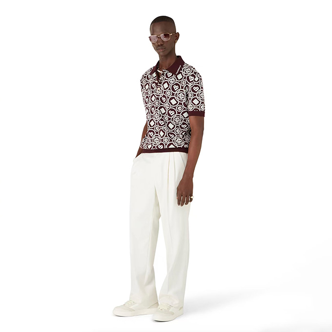 casablanca monogram knit polo shirt